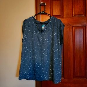 Papermoon teal blouse, size XL